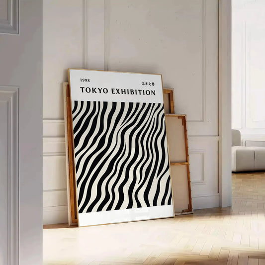 captivating artistry Yayoi Kusama Japanese poster elegant gray white hues modern spaces minimalist piece sophistication style allure world sizes A4 cm A0